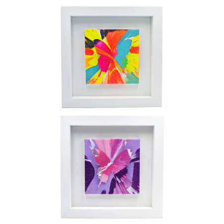 3D Butterflies Framed.